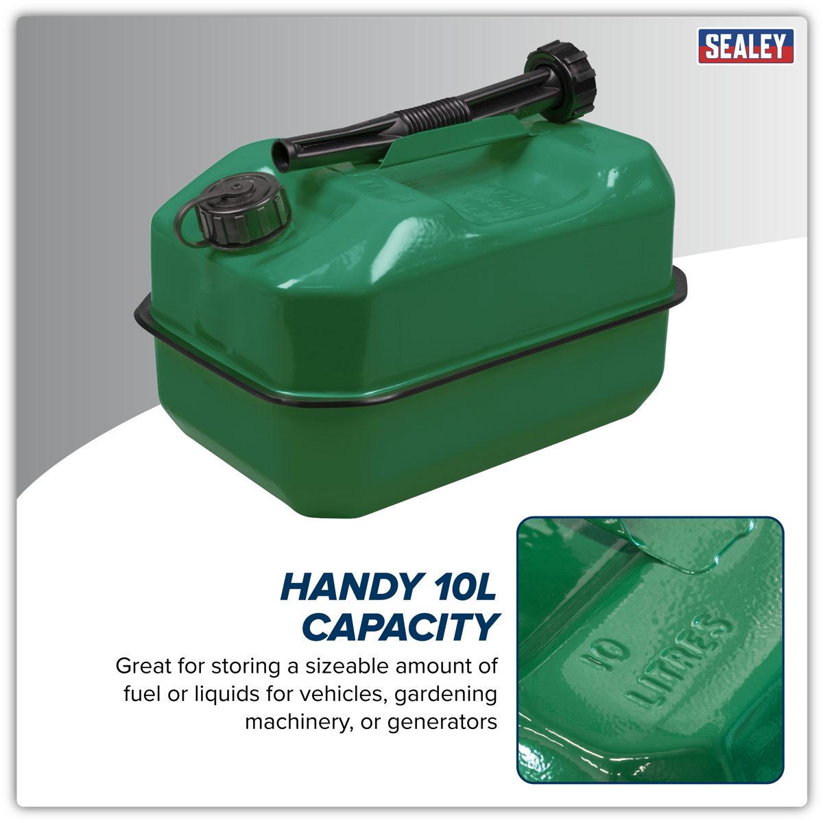 Sealey Jerry Can 10L Red Fuel Container JC10RR