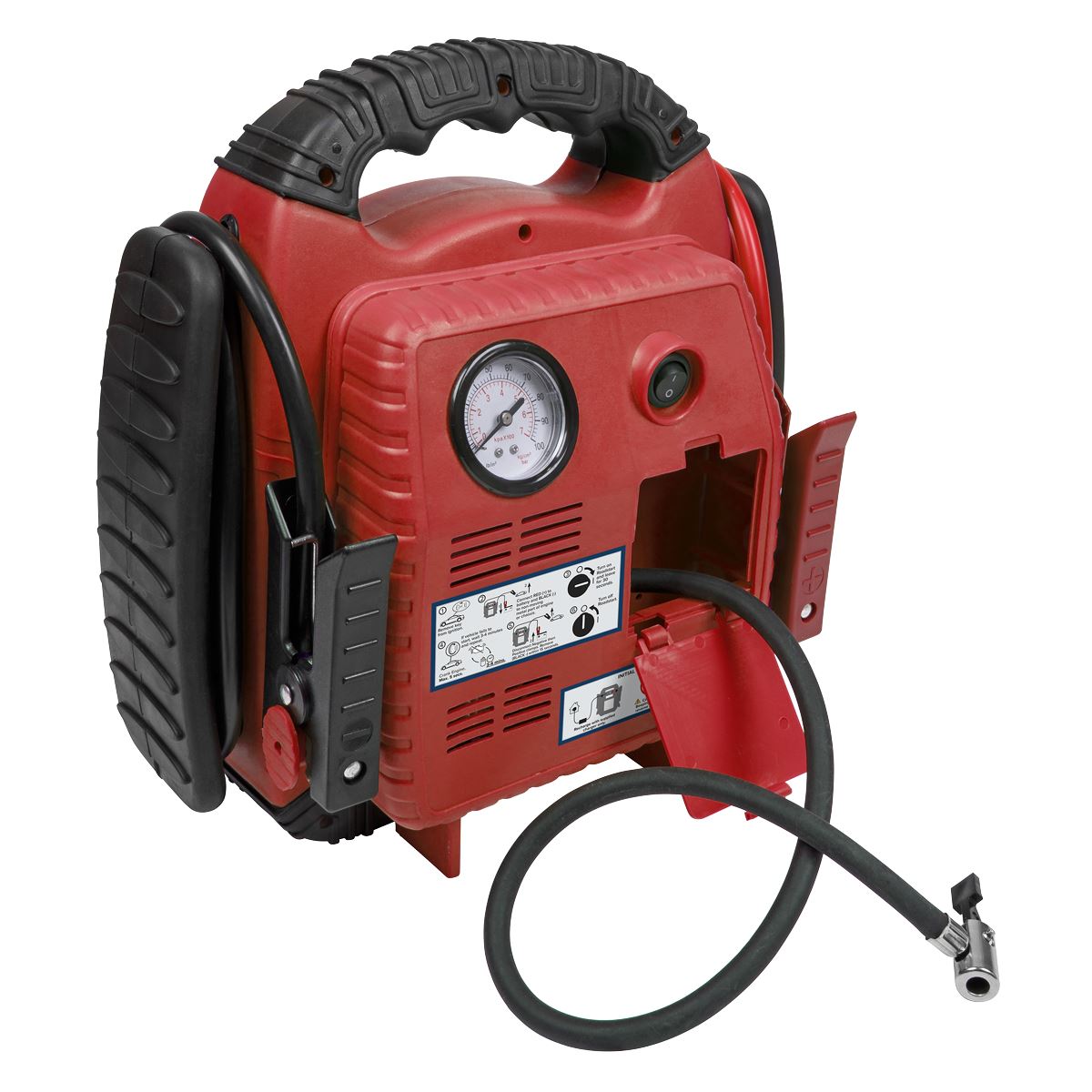 Sealey RoadStart Emergency Jump Start + Compressor 12V 750 Peak Amp RS132