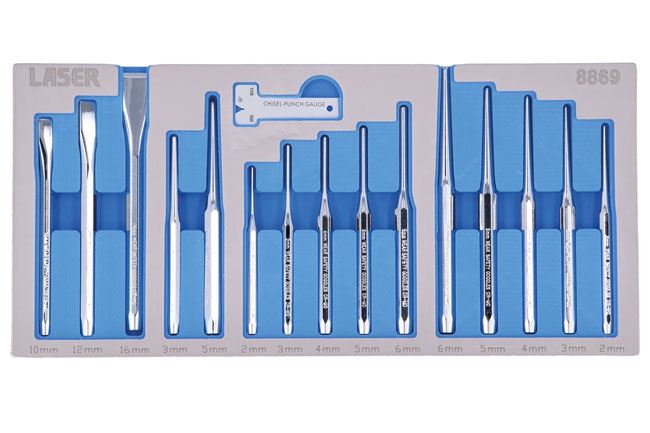 Laser Punch & Chisel Set 16pc