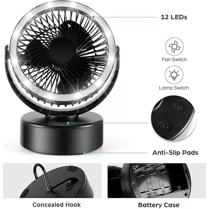 Camptech Luna 2 In 1 LED Light & Fan