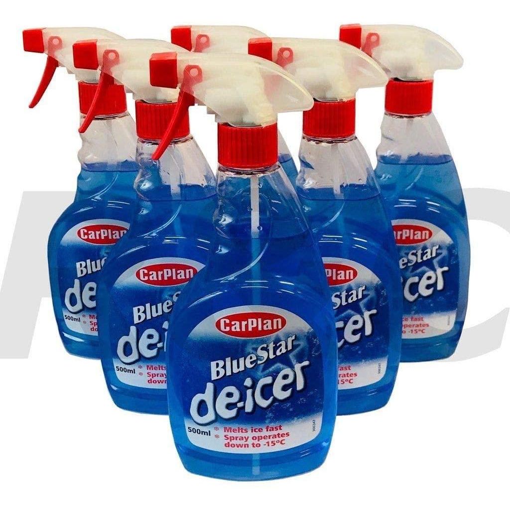 6x CarPlan Blue Star De Icer De-Icer Trigger Spray Winter Car 500ml