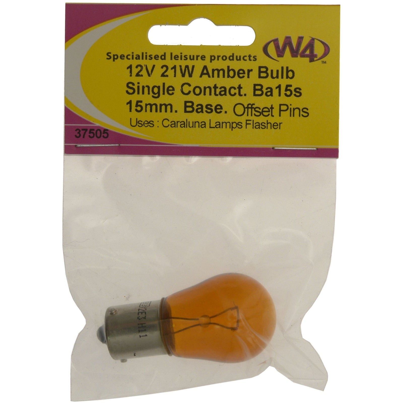 MDS1203 W4 12v 21w Amber Bulb 37505