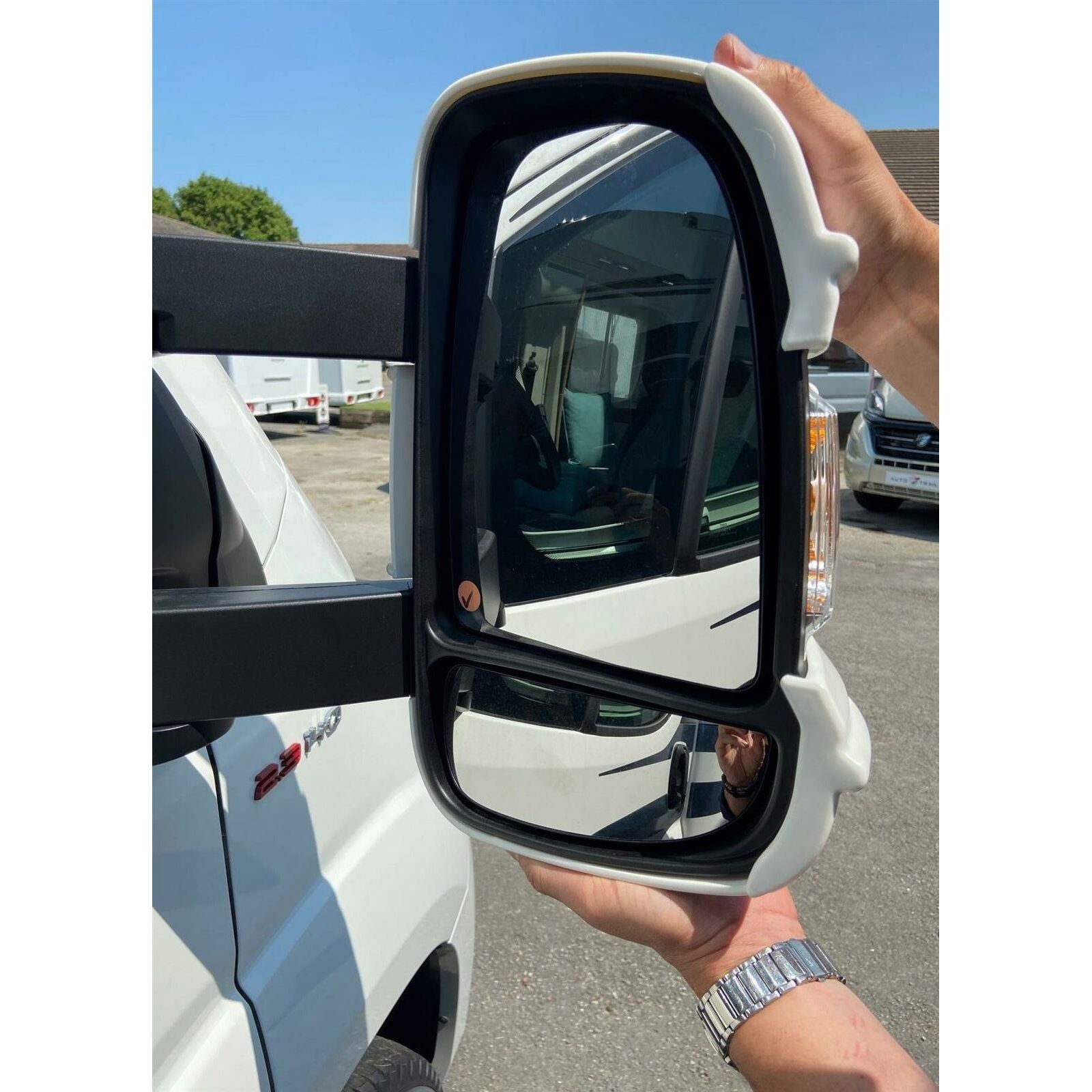 Milenco Mirror Protectors Ducato Boxer Relay Long Arm White Pair (new Model)