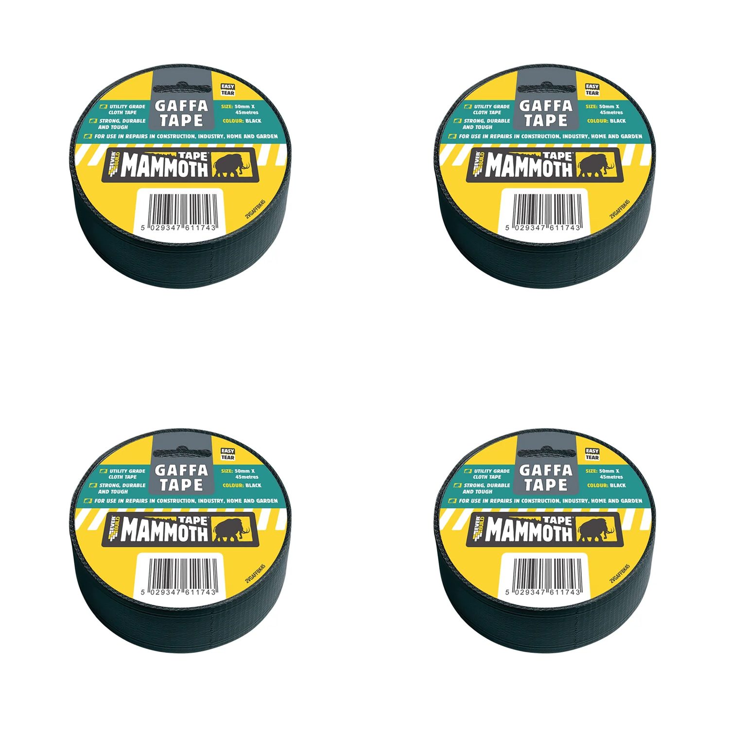Everbuild Sika Gaffa Tape 50mm x 45m Black - 467448