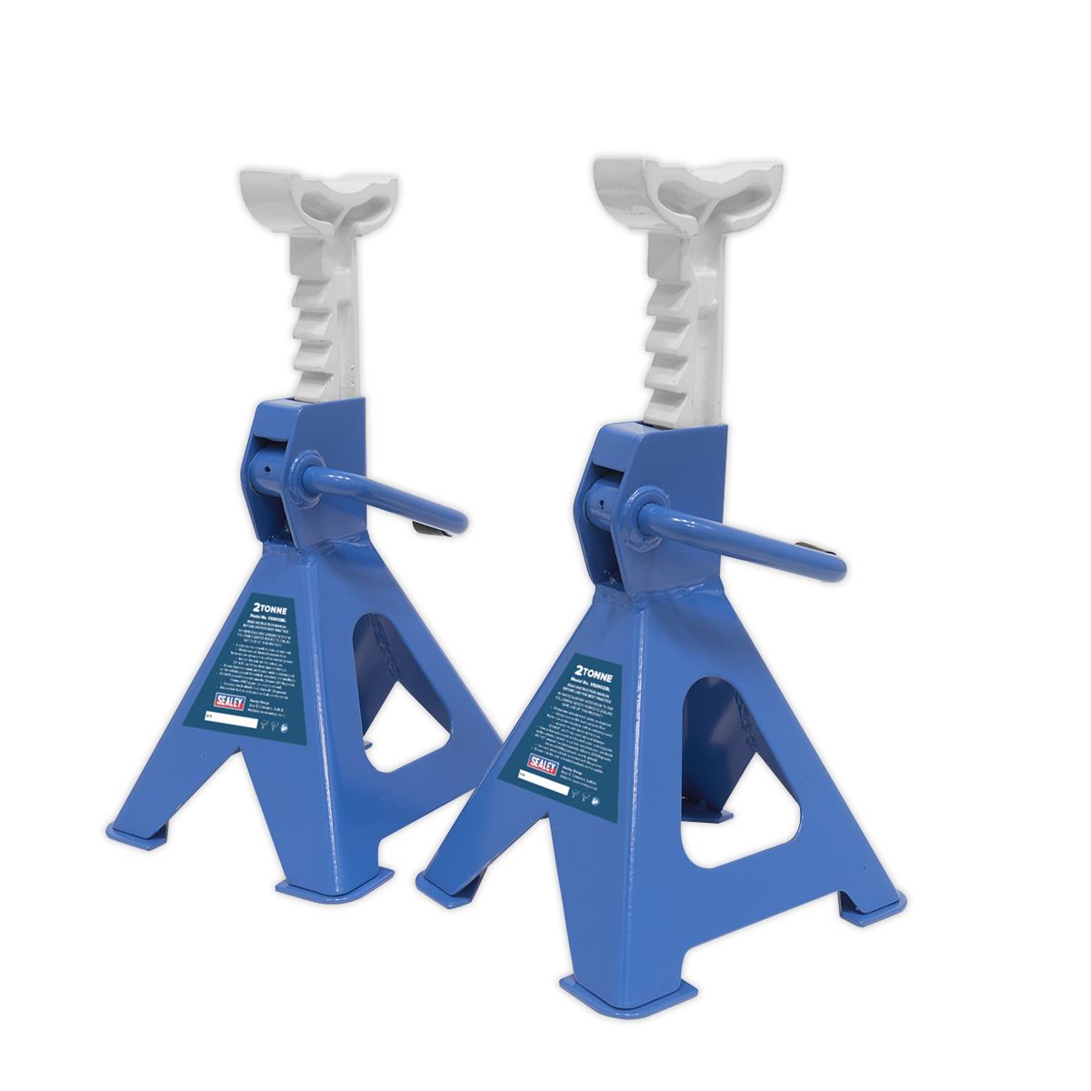 Sealey AXLe Stands (Pair) 2 Tonne Capacity per Stand Ratchet Type Blue