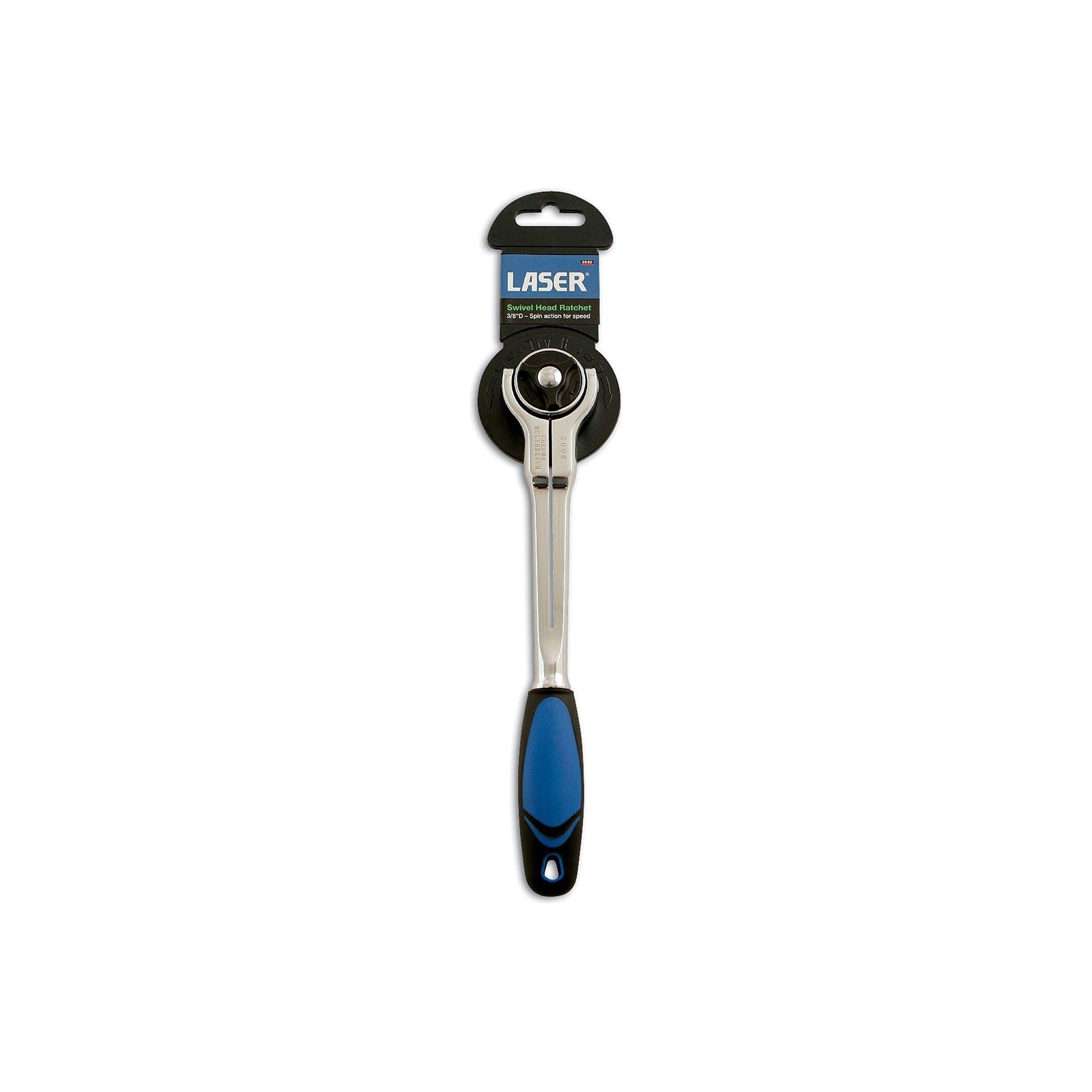 Laser Swivel Head Ratchet 3/8"D 3520