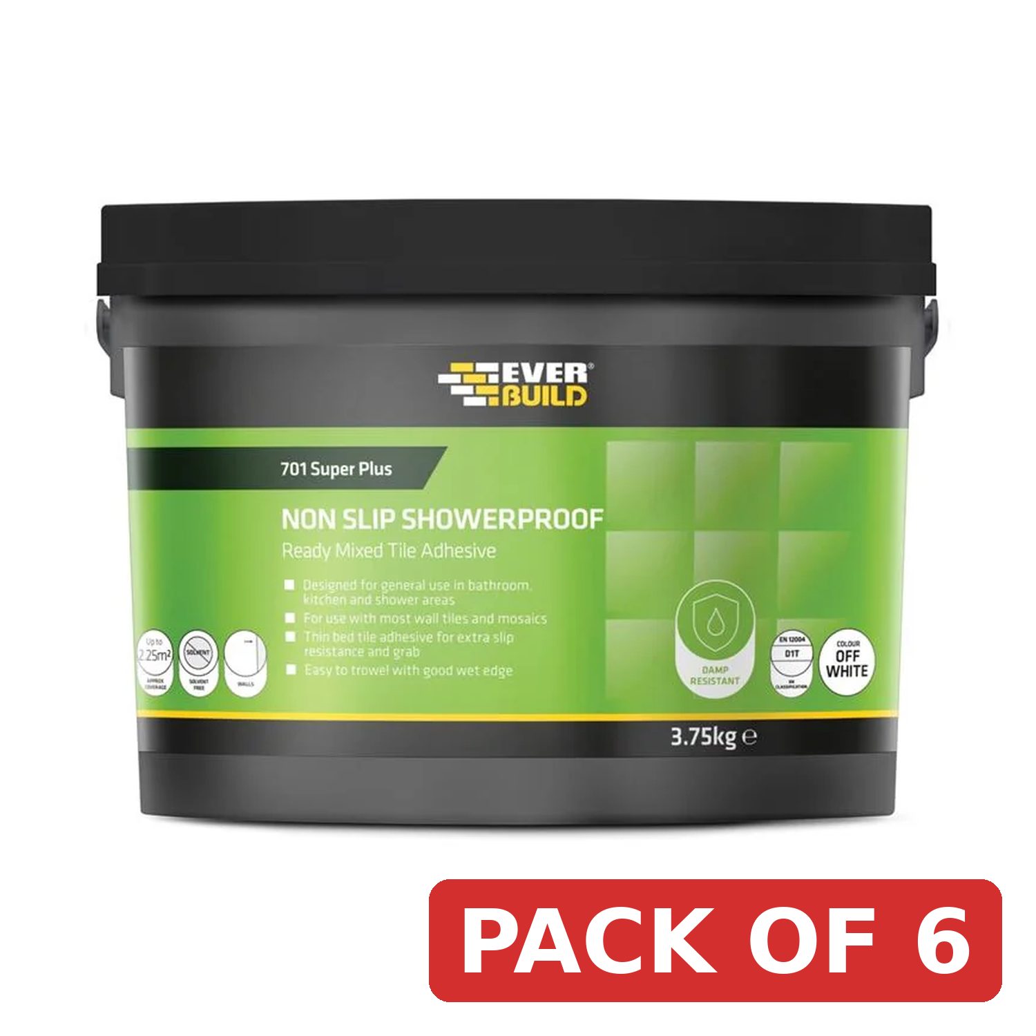 Everbuild Sika 701 Acrylic Non Slip Tile Adhesive 14kg - 487068