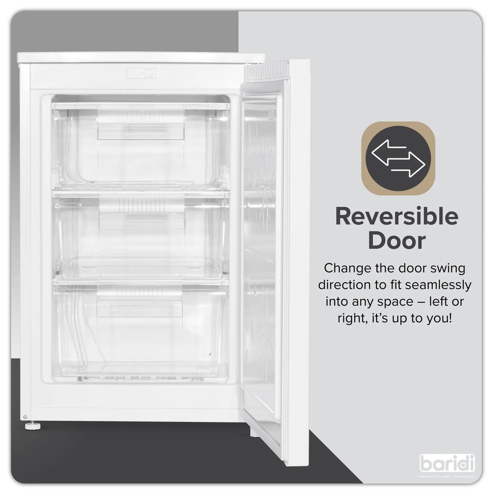 Baridi Undercounter Freezer DH250 85L - White