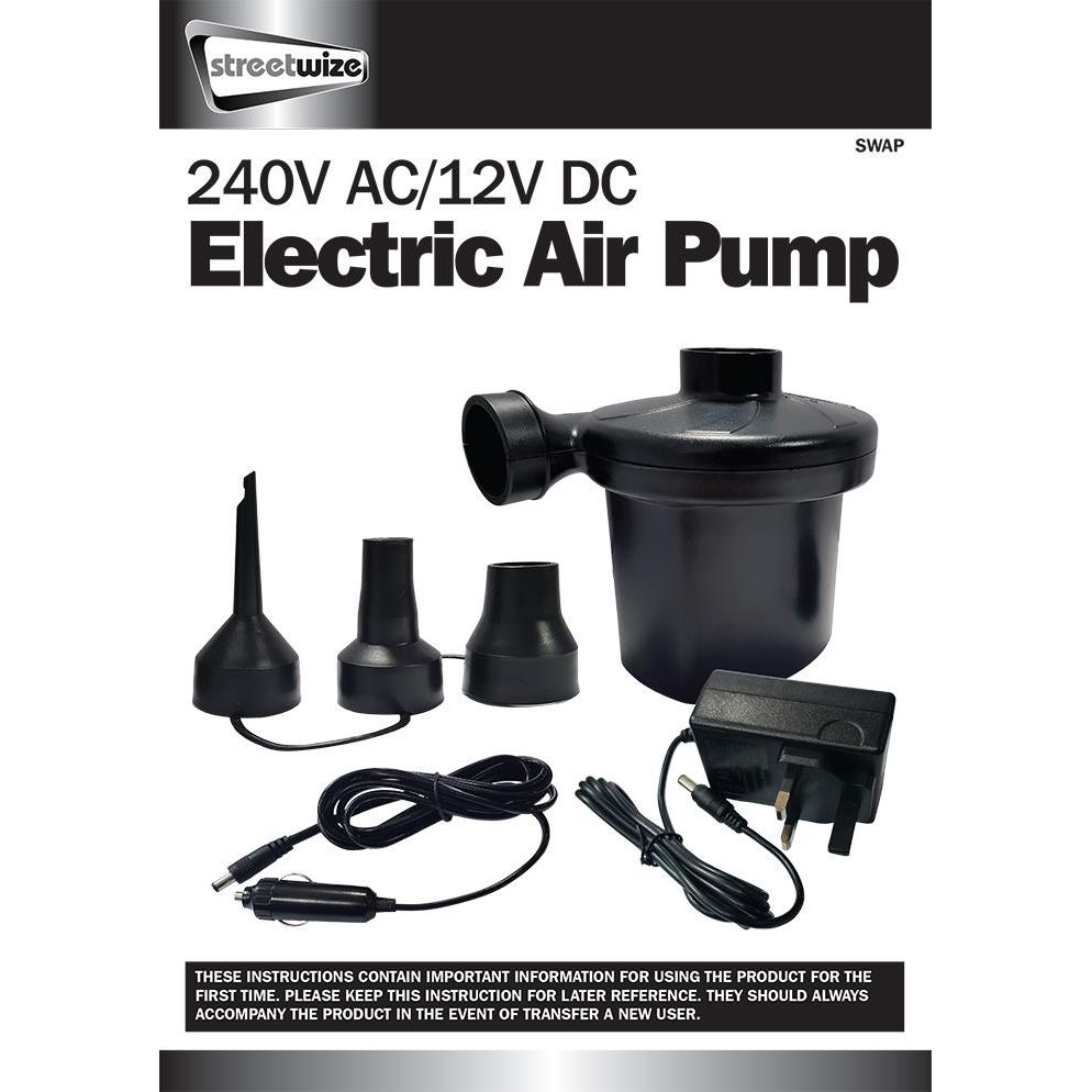 Streetwize 12V Electric Air Pump