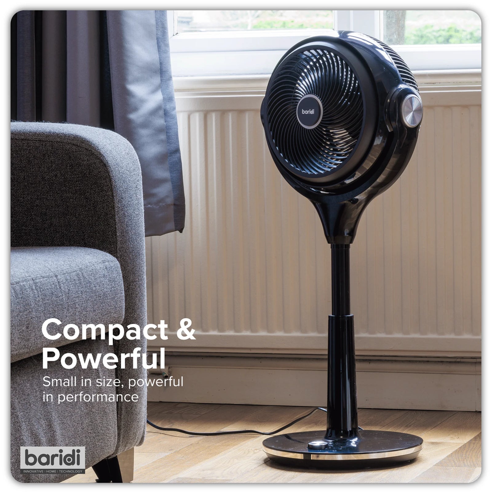 Baridi 10" Pedestal Fan DH143 with Remote Control & Timer