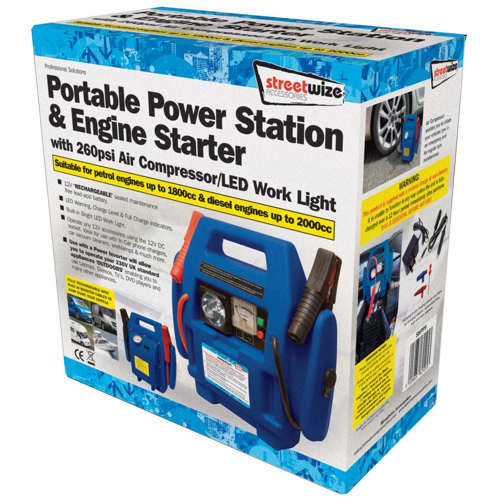12V 900A Car Van Battery Jump Starter Start Booster Compressor LED Power Pack