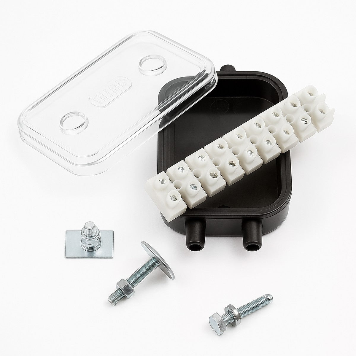 10 Way Rubber Junction Box (maypole) Bk