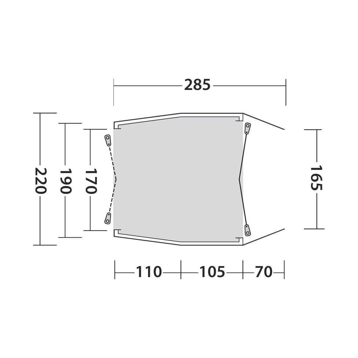 Outwell Dunecrest S  Poled Tailgate Awning