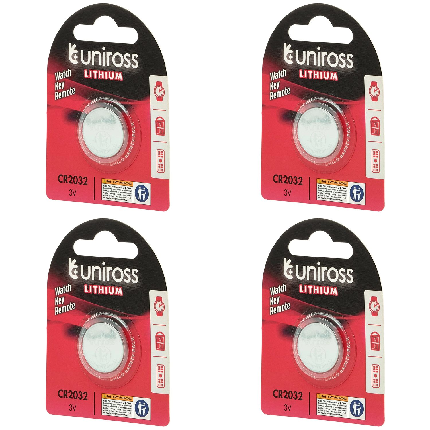 20 Piece Uniross Lithium Coin Cell CR2032 Battery - U1CR2032