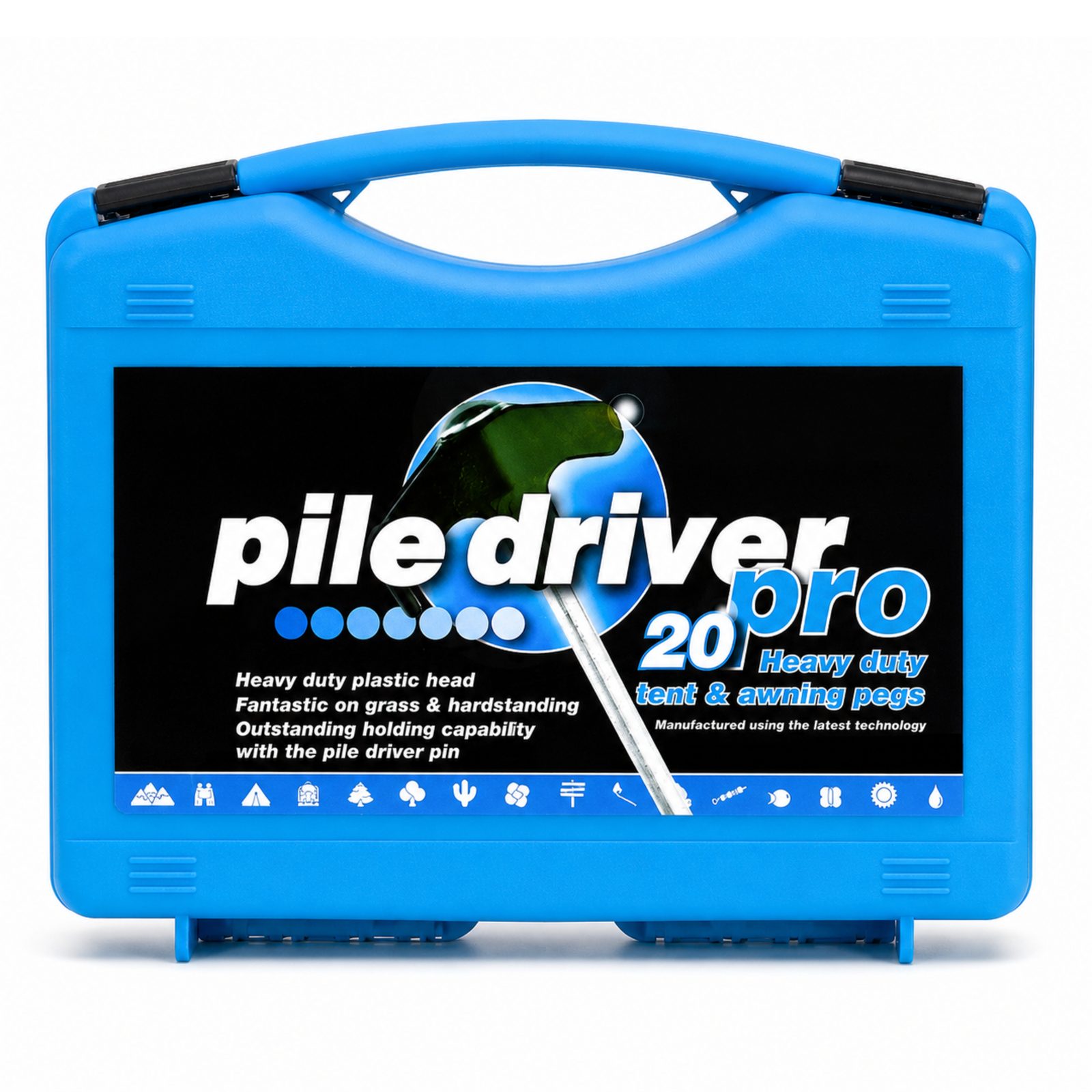 Hard Ground Pile Driver Pro Tent Pegs X20