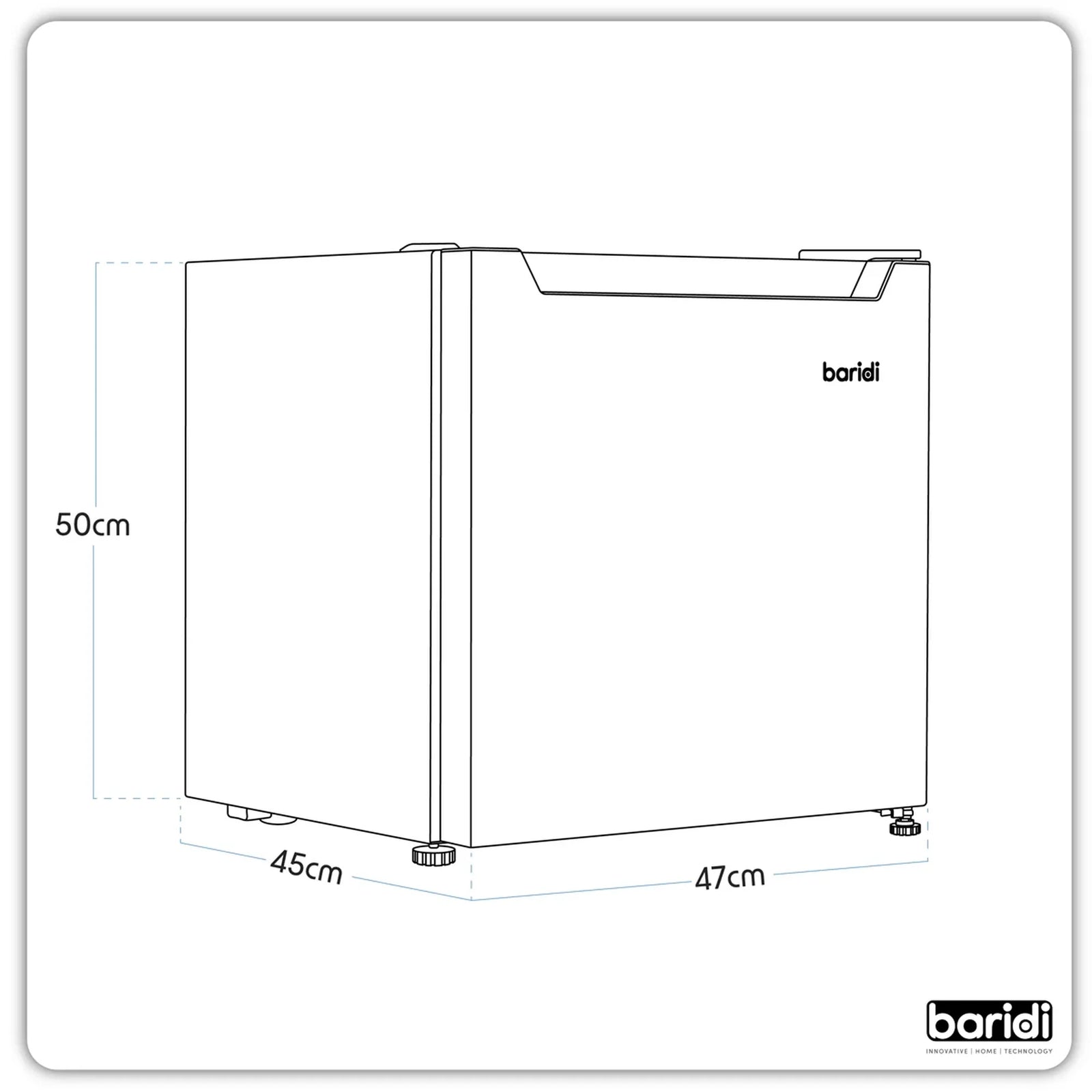 Baridi Tabletop Fridge DH257 46L Capacity with Ice Box