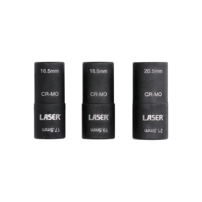 Laser Double Ended Damaged Wheel Nut Socket Set 3pc 8214