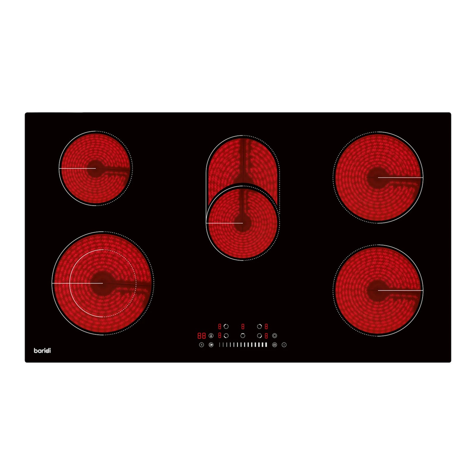 Baridi Ceramic Hob DH389 90cm 9000W with 5 Cooking Zones