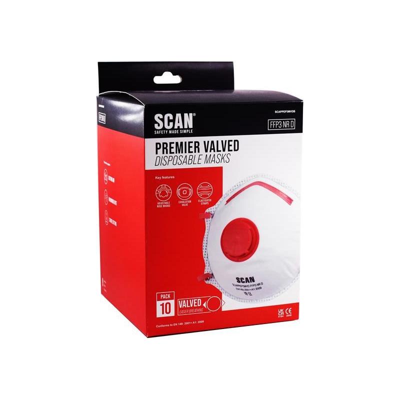 Scan Moulded Disposable Valved Masks FFP3 (Pack 10)