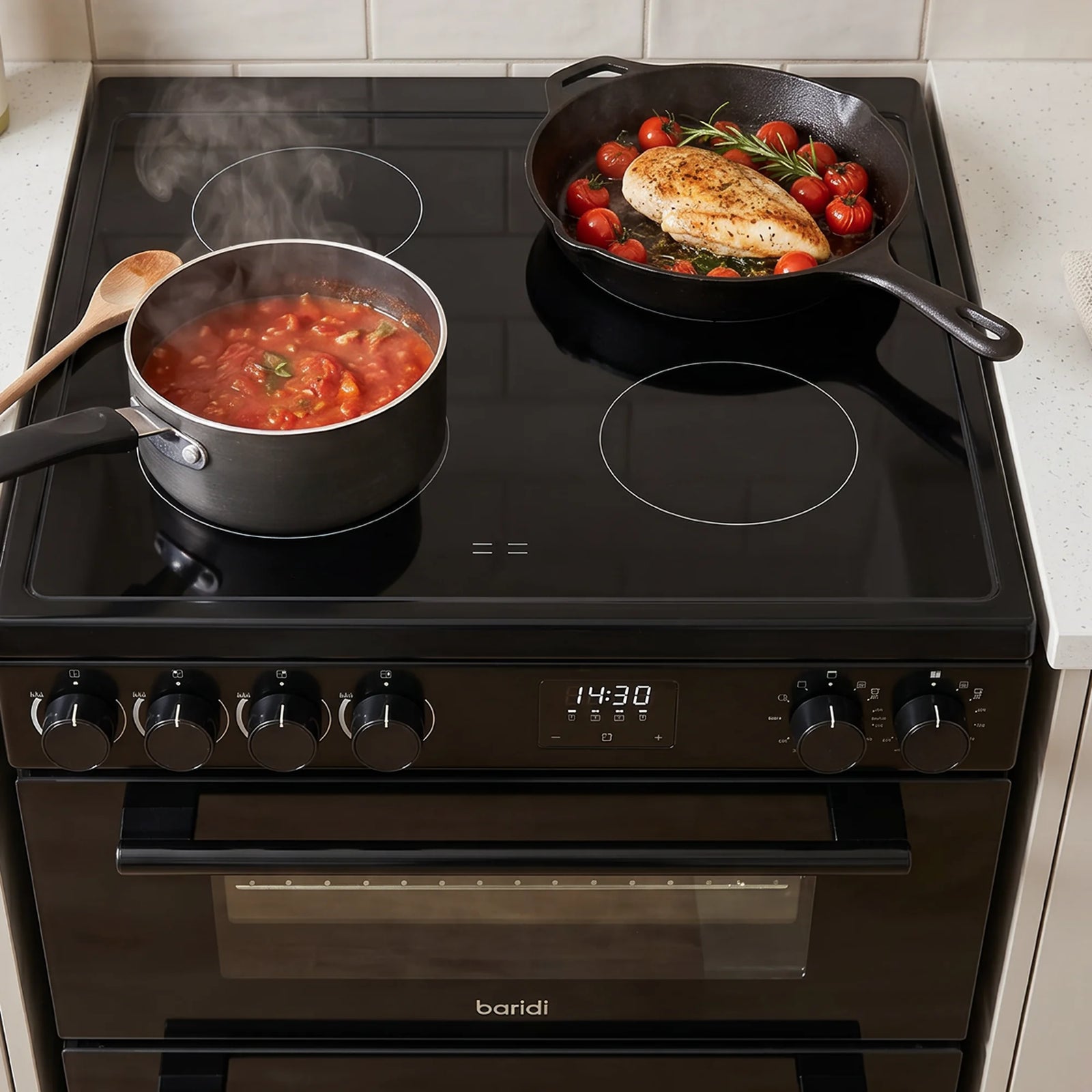Baridi Freestanding Cooker DH429 60cm 99L Double Cavity - Black