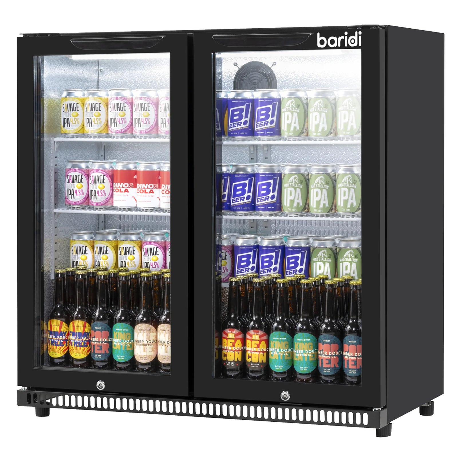 Baridi Back Bar Drinks Fridge DH272 190L Capacity - Black