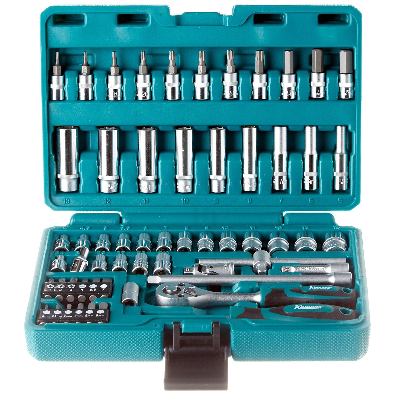 Kamasa Socket Set 1/4"D, 58pc 56017