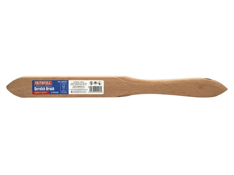 Faithfull Heavy-Duty Scratch Brush, Two Row