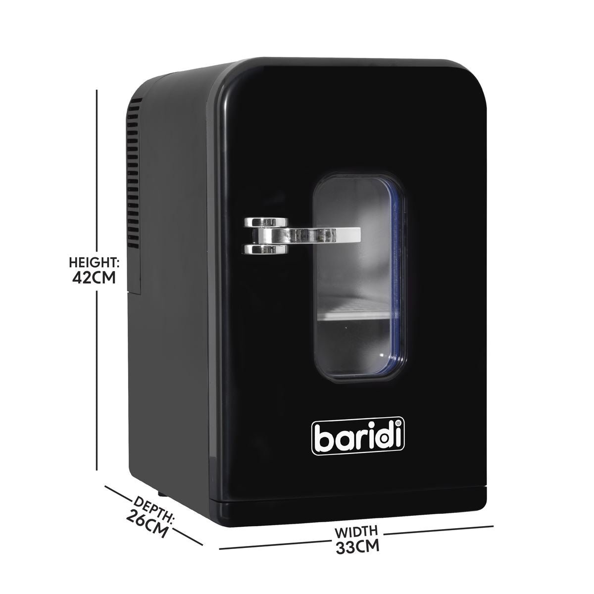 Baridi Mini Fridge/Warmer 15L Capacity 12V/230V - Black DH95
