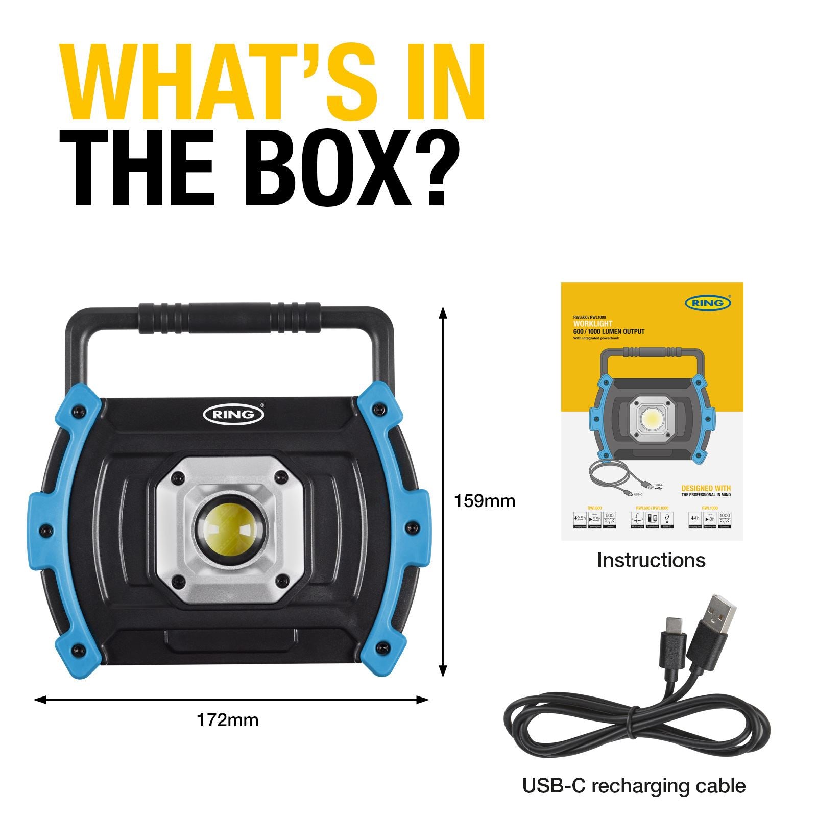 Ring RWL1000 RWL1000 Rechargeable floodlight