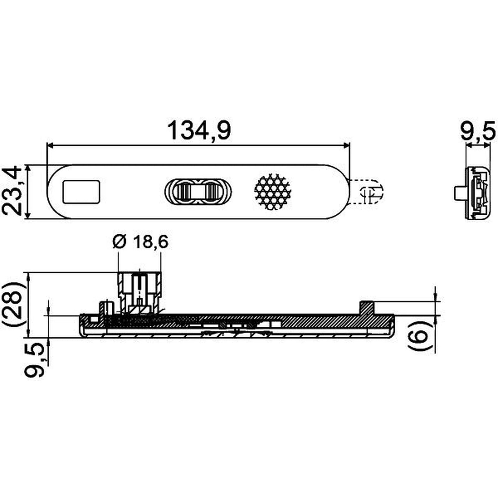 Hella Side Marker Light Wide High 2PS 009 226-031