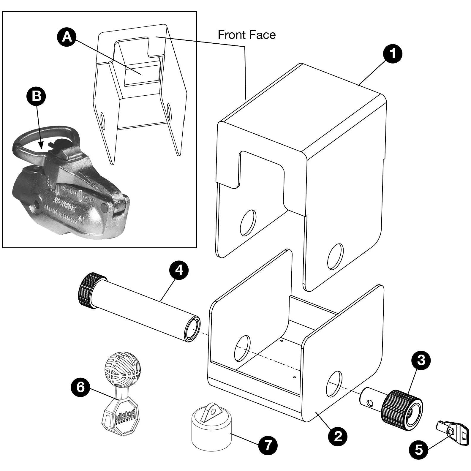 Purpleline Saracen High Security Hitch Lock - Fits Williams Trailers / Knott