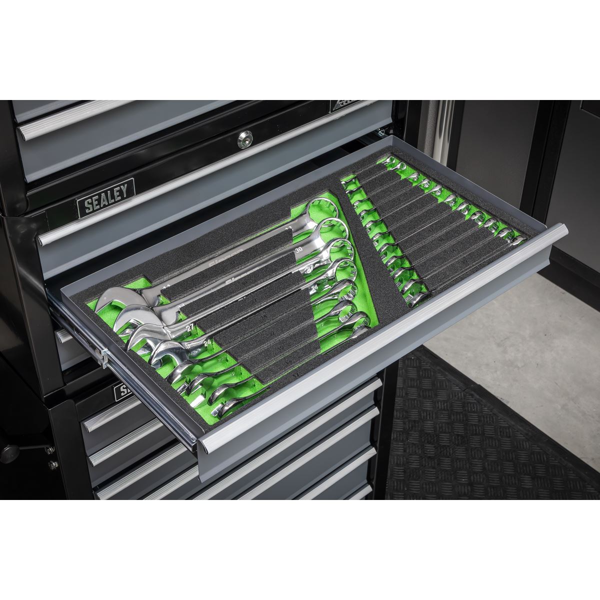 Siegen Siegen Combination Spanner Set with Tool Tray 19pc S01272