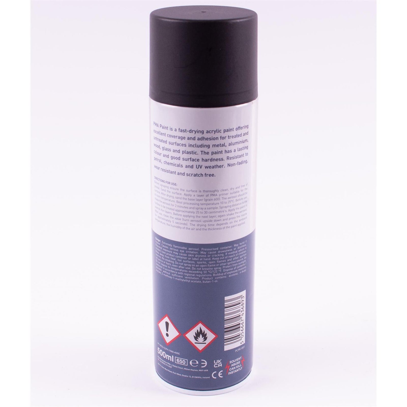 3 X PMA Matt Black Paint Spray Aerosol 500Ml High Coverage Matt Black