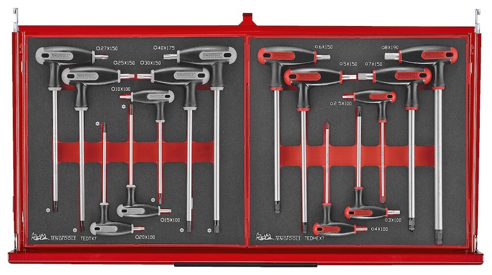 Teng Tools 26" PRO35™ stack FOAM tool kit 418 pieces red