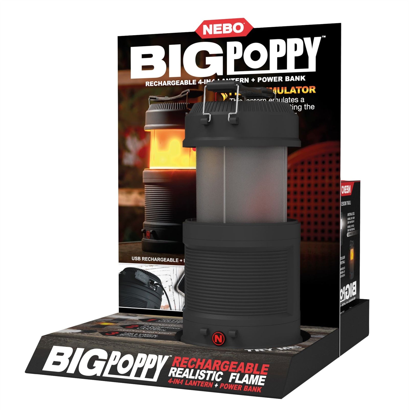 Big poppy flaslight and flame effect lantern NE6908