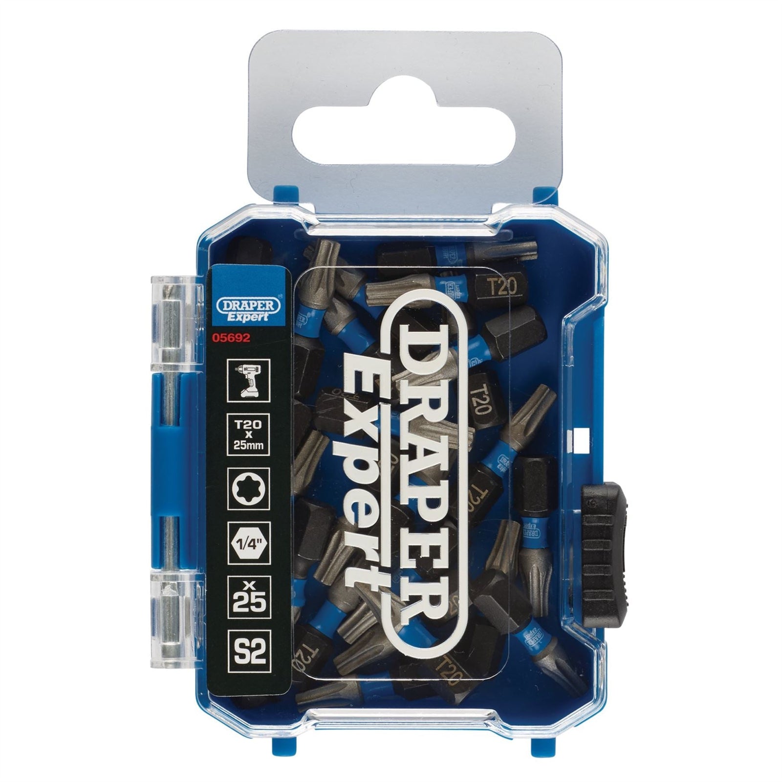 Draper Expert TX-STAR Impact Screwdriver Bits, T20 x 25mm, 1/4" Hex (Pack of 25)