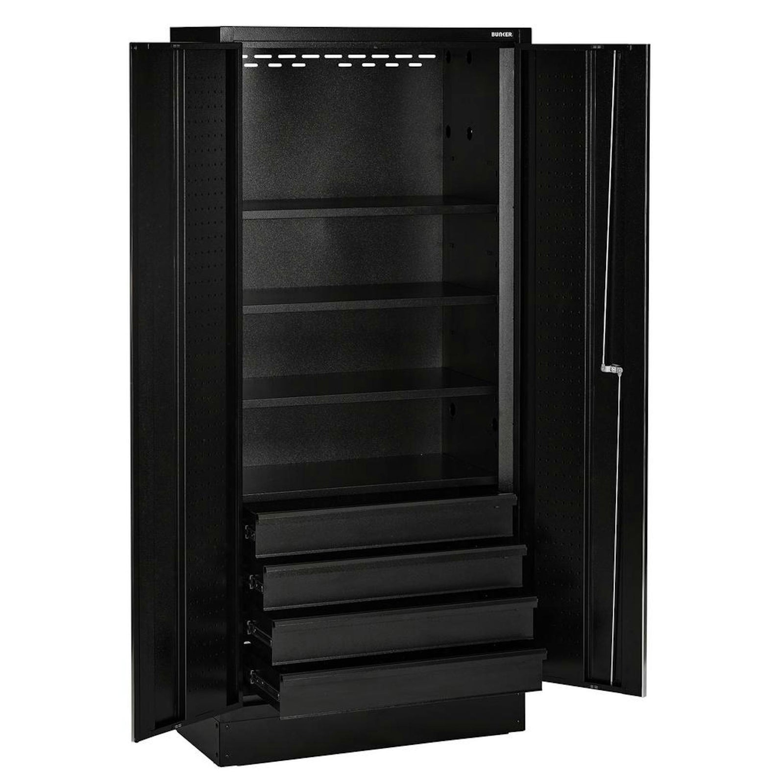 BUNKER Modular Tall Floor Cabinet, 2 Door, 4 Drawer, 2000mm - MS400-2TC4S4D