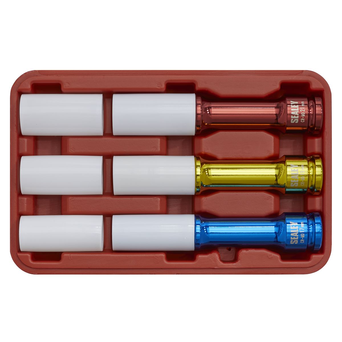 Sealey Alloy Wheel Long Reach Impact Socket Set 3pc 1/2"Sq Drive SX031D