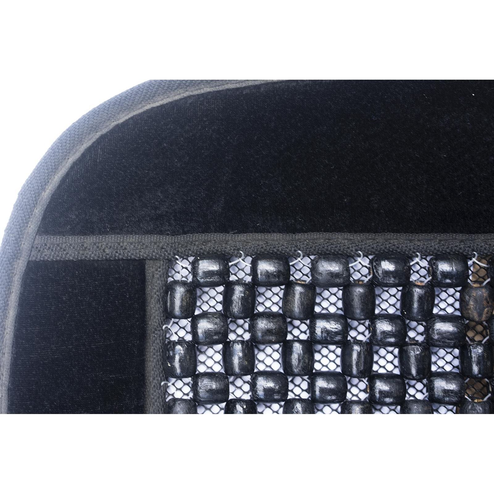2x Car, Van & Lorry Massage Back Black Wooden Bead Beaded Seat Cover Cushion