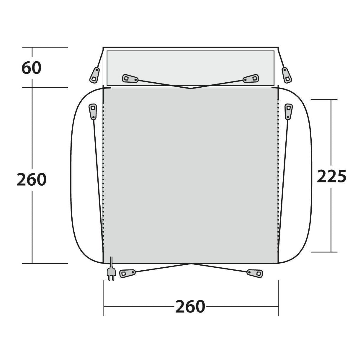 Outwell Milestone Lux  Poled Driveaway Campervan Awning