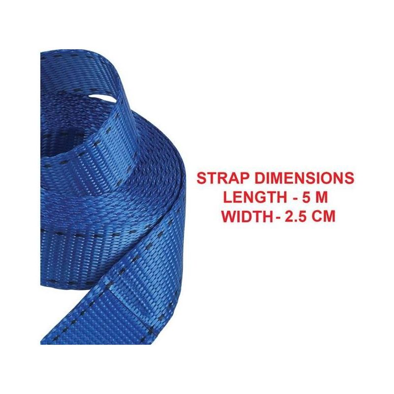 Master Lock Lashing Strap with Metal Buckle, Coloured 5m 150kg (Pack 2)