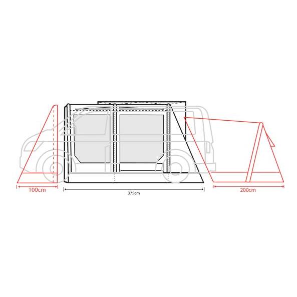 Outdoor Revolution Movelite T3E High Awning (255-305cm)