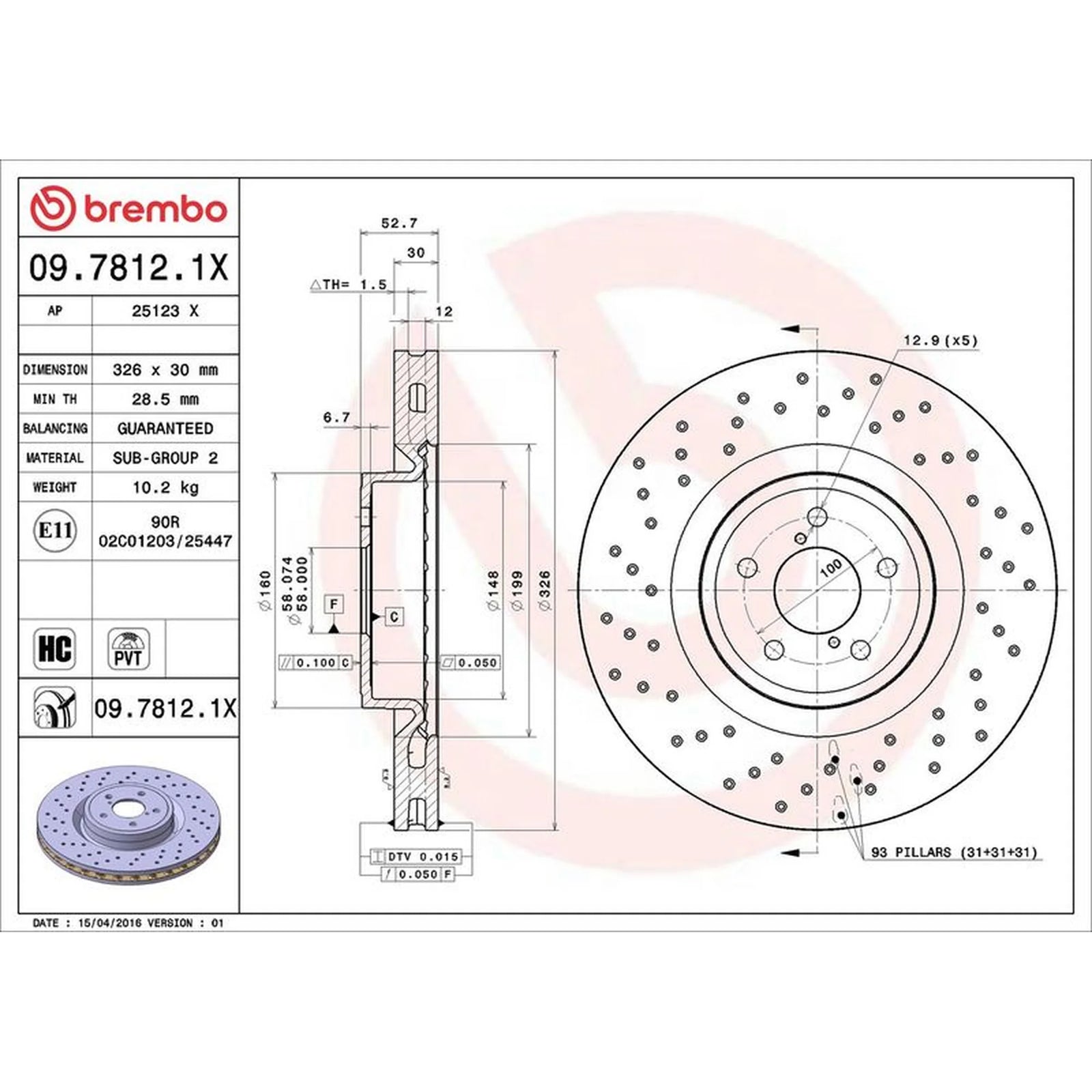 Brembo Xtra 2 x / Brake Discs fits Subaru Impreza 2000-2008 2.0 2.5