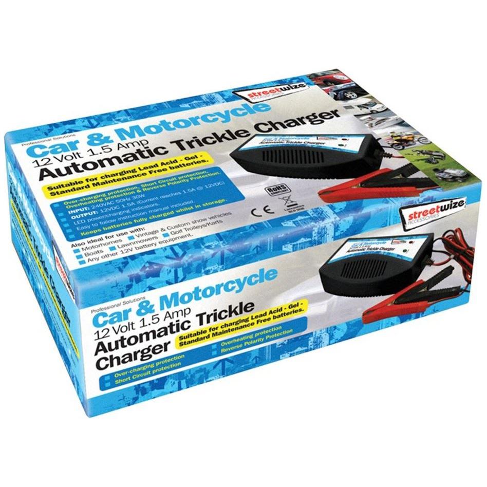 Car 12v battery charger trickle charge for STORAGE automatic cut out DEEP cycle