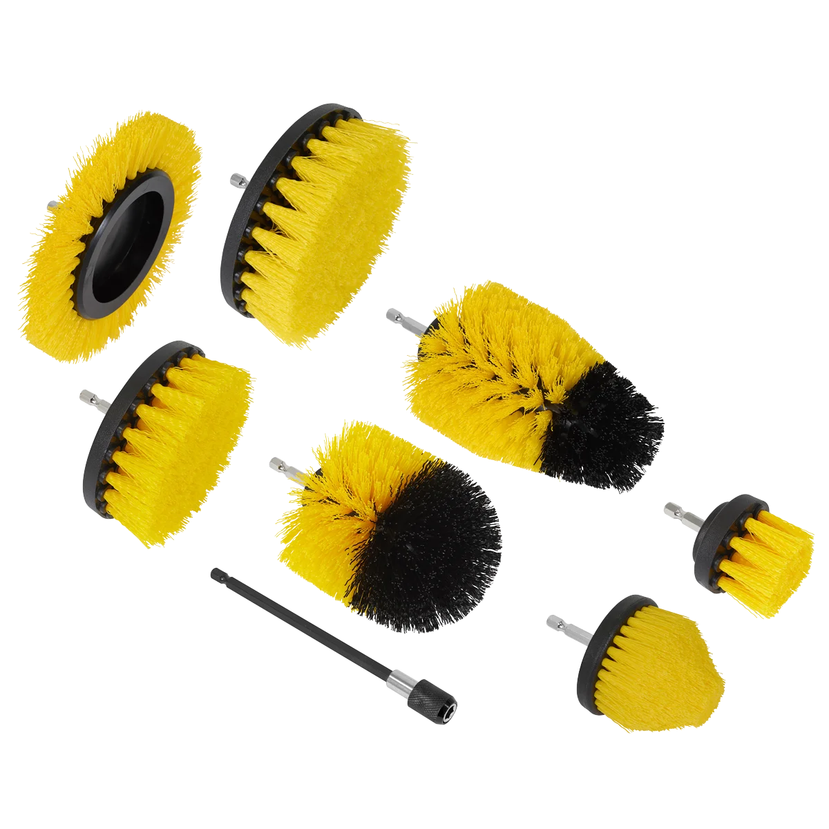 Sealey Drill Brush Set 8 Piece with 150mm Quick Chuck Holder