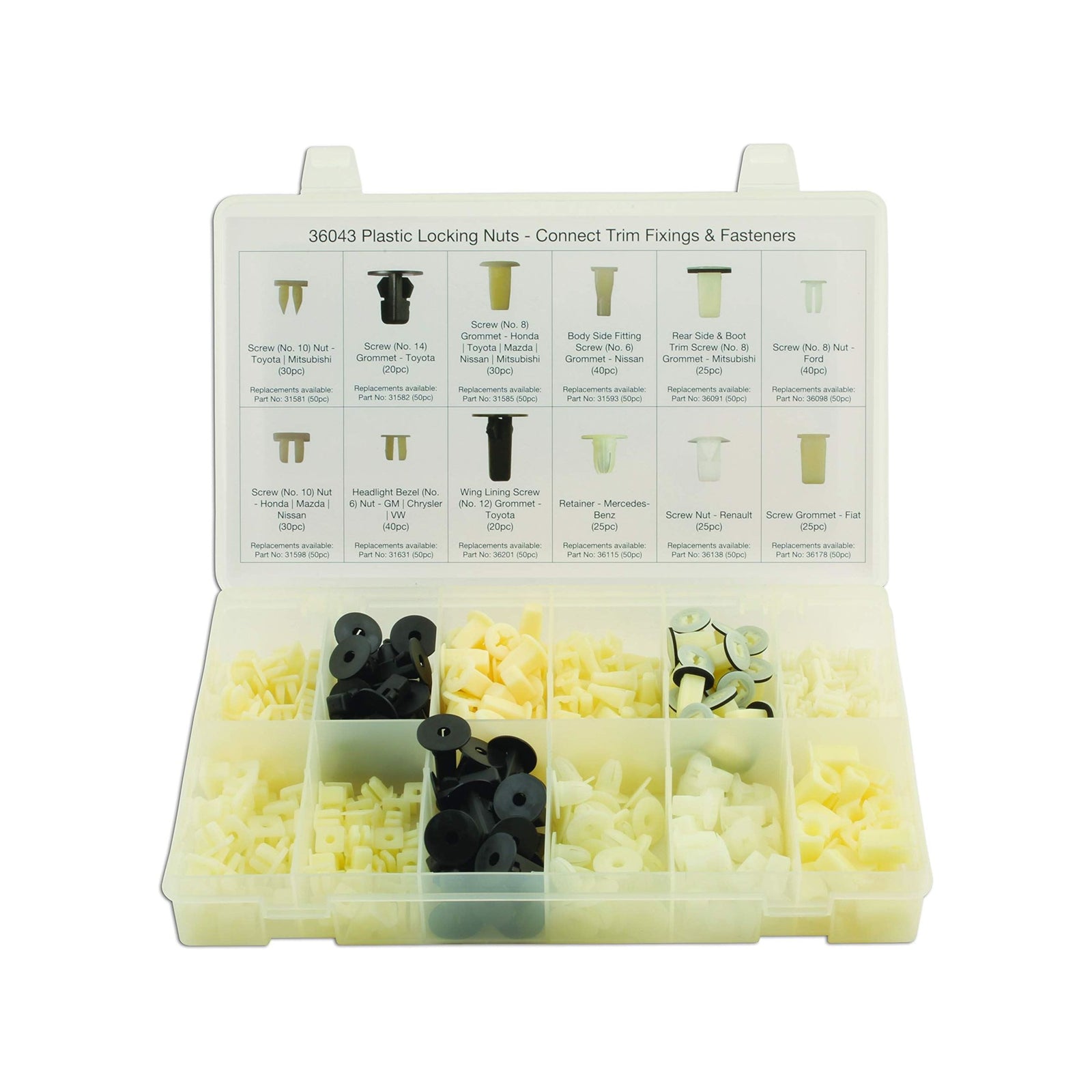 Connect Assorted Plastic Locking Nuts 350pc 36043