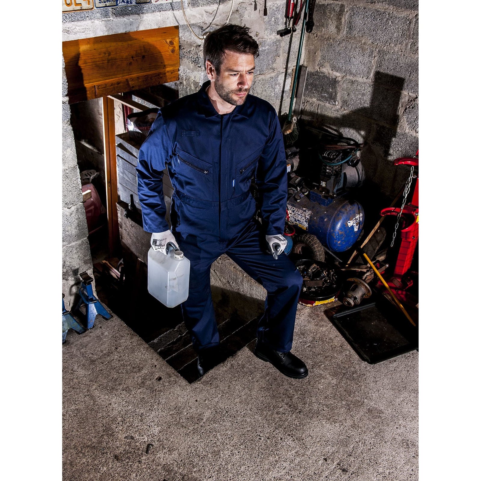 Portwest Polycotton Zip Coverall - Navy - Large (Tall)