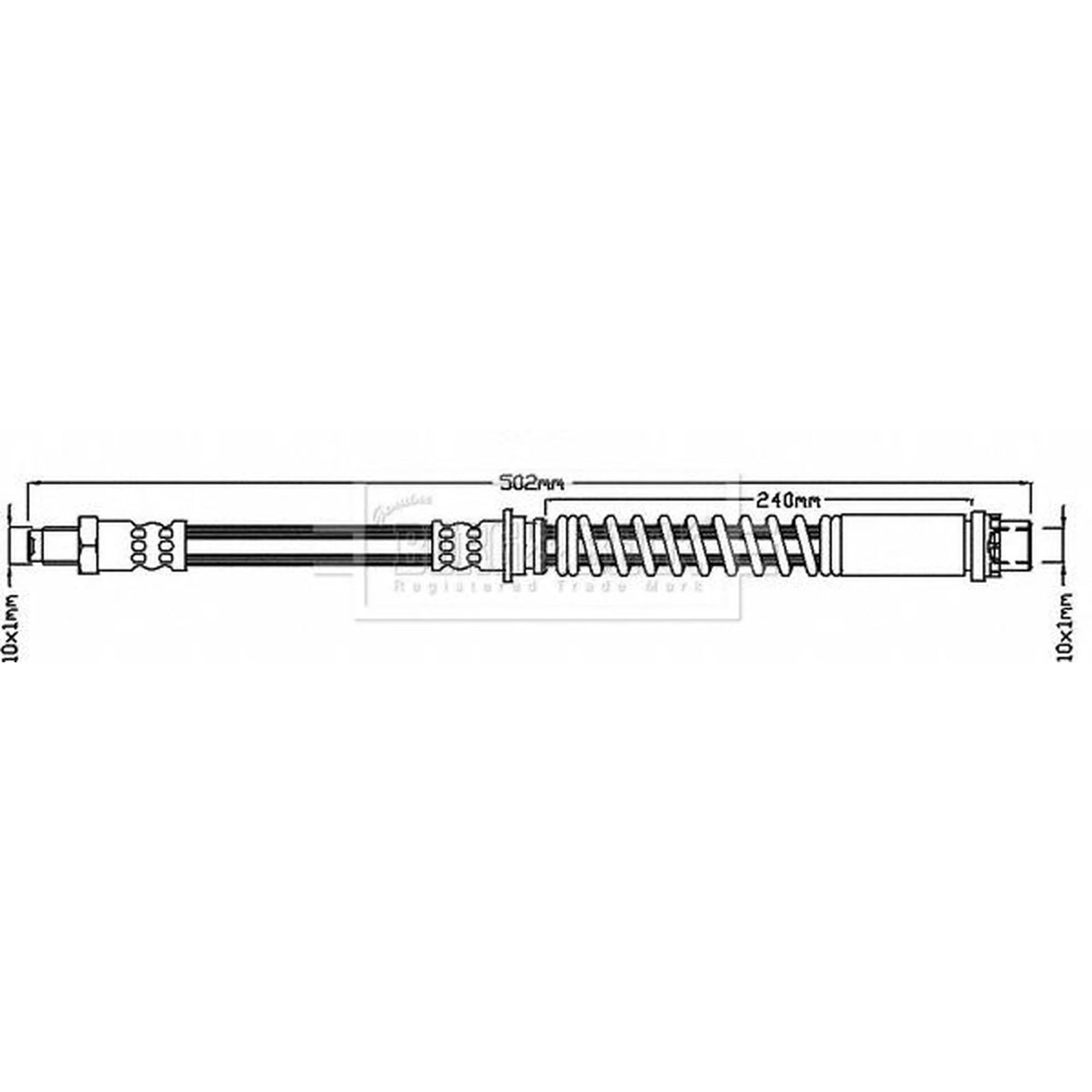Borg & Beck Brake Hydraulic Hose Line Front Right BBH8078