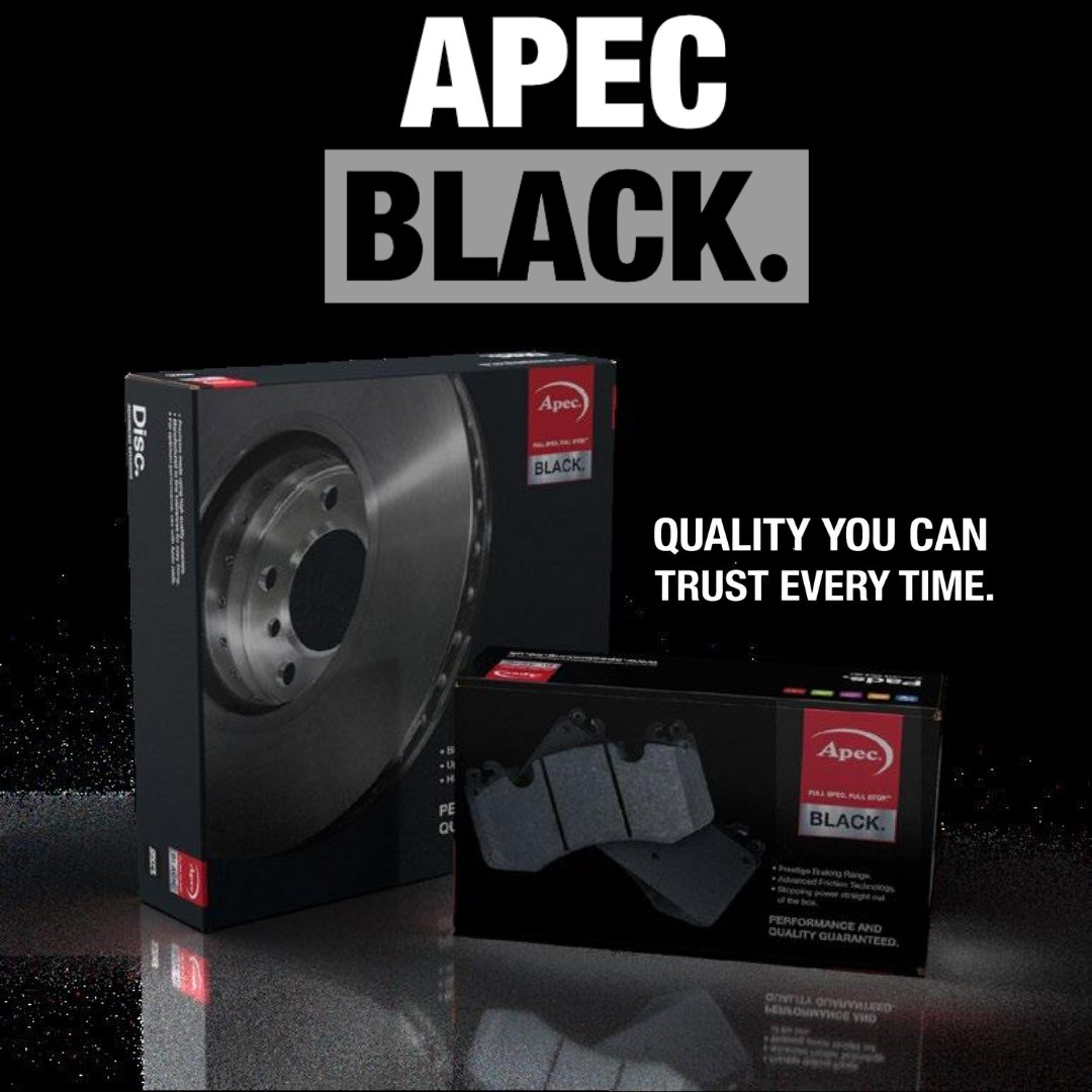 Apec Black 2 x Vented Brake Discs fits Audi A4 B5 2000-2001