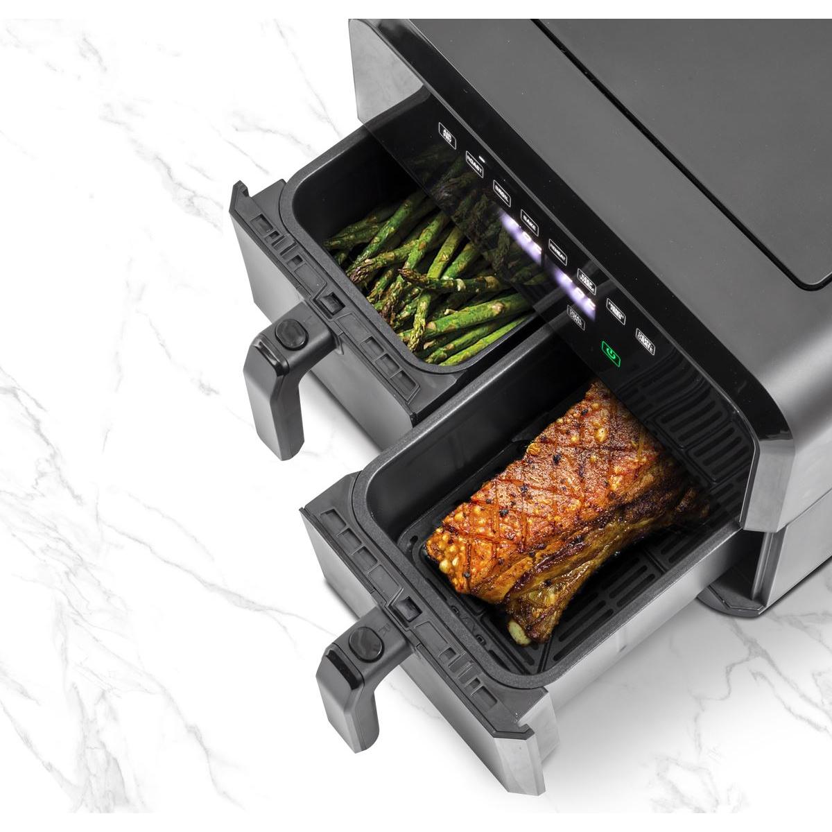 Baridi 8L Dual Zone Air Fryer with 8 Preset Functions